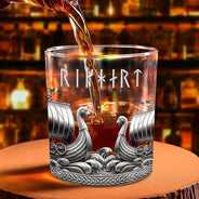 Gift For Yourself,Gift For Men,Happy - Viking A Sip Of History - Personalized Whiskey Glass