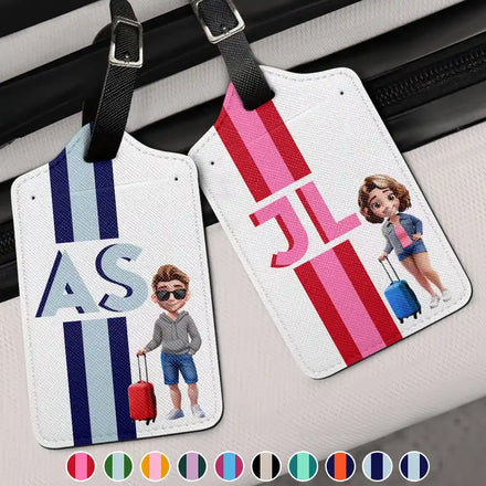 Vintage Monogram Travel - Personalized Luggage Tag