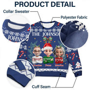 Family,Happy,Christmas - Vintage Family Christmas - Personalized Unisex Ugly Sweater