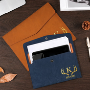 Back To School, Gift For Yourself, Confident, Icon - Vintage Initial And Name - Personalized Leather Sleeve