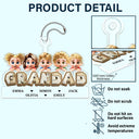 Gift For Grandpa,Grandpa - Grandkids,Gift For Father,Dad - Children,Non-Eng,Vector,Adorable - Vintage Map Grandpa Papa Dad 3D Effect Kids - Personalized Acrylic Car Hanger