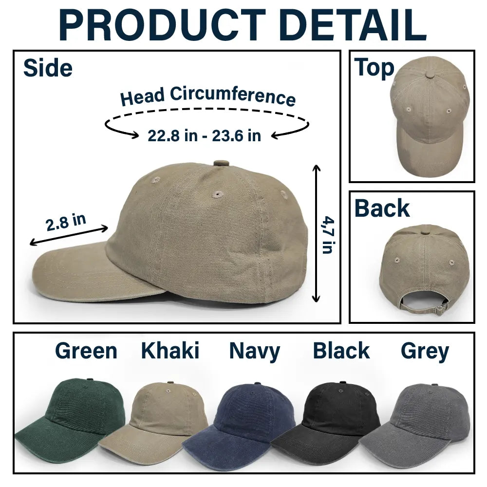 Gift For Father, Gift For Grandpa, Funny, Fishing - Reel Cool Grandpa - Personalized Vintage Washed Denim Cap