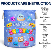Birthday Gift For Kids Grandkids - Personalized Name & Dumpling Color Squishy Collection Storage Basket