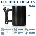 Gift For Father,Gift For Husband,Gift For Couples,Gift For Men,Gift For Grandpa,Non-Eng,Icon,Adorable - First Dad Now Grandpa Fist Bumps With Kids - Personalized Wrench Shaped Handle Mug