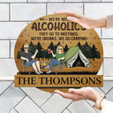 Camping Couple Husband & Wife Camping Partners For Life - Anniversary, Vacation, Funny Gift For Campers - Personalized Custom Shaped Wood Sign