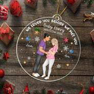 Family,New baby,New Mom,New Dad,Christmas,Happy - Waiting For Expecting Baby - Personalized Custom Shaped Acrylic Ornament