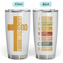 Christian,Christmas,Gift For Yourself - Warrior Of God Cross Bible Verse - Personalized Tumbler