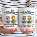 Daughters,Dad,Sons,Children - Watching You Being A Mom Dad To Daughter - Personalized Mug
