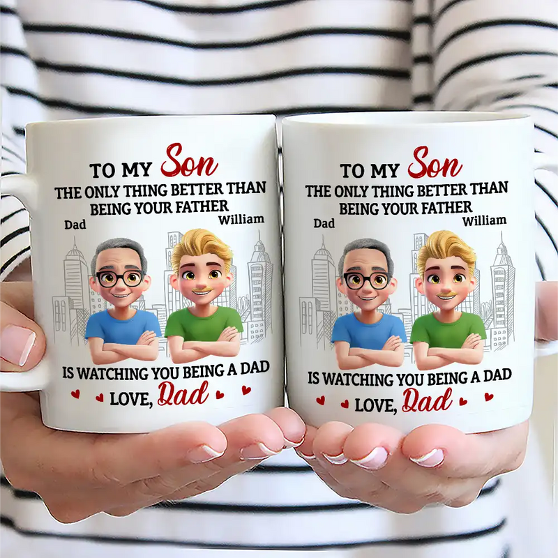 Daughters,Dad,Sons,Children - Watching You Being A Mom Dad To Daughter - Personalized Mug

