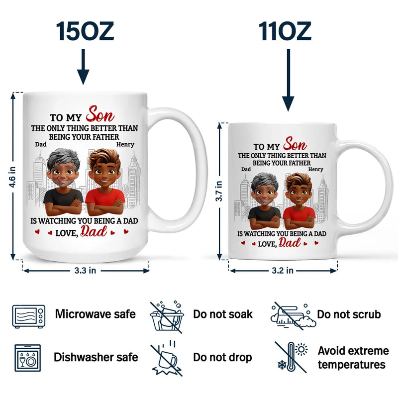 Daughters,Dad,Sons,Children - Watching You Being A Mom Dad To Daughter - Personalized Mug
