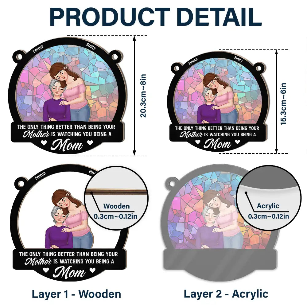 Gift For Mother, Love - Watching You To Be A Mom - Personalized Window Hanging Suncatcher Ornament