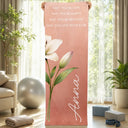 Gift For Yourself,Gift For Women,Yoga,Healing,Icon - Watercolor Birth Flower With Name - Personalized Yoga Mat
