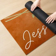 Gift For Yourself,Gift For Women,Yoga,Healing,Icon - Watercolor Birth Flower With Name - Personalized Yoga Mat