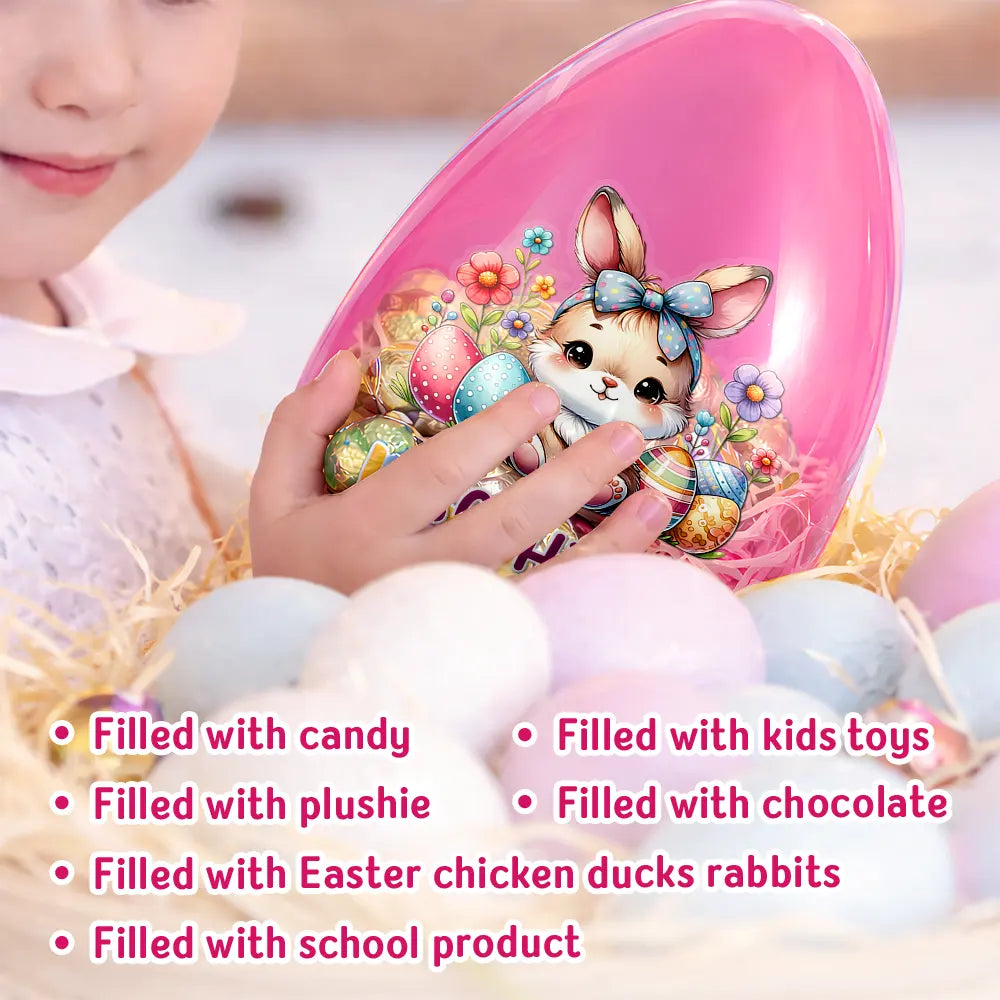 Easter,Happy,Gift For Kids,Parents - Watercolor Bunny Chick - Personalized Fillable Egg