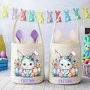 Gift For Kids,Grandpa,Grandkids,Grandma,Gift For Grandkids,Easter - Watercolor Easter Bunny With Name - Personalized Bunny Ears Bucket Bag