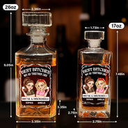 Gift For Bestie,Gift For Sisters,Funny,Gift For Women - We Go Together Like Drunk And Disorderly - Personalized Square Whiskey Bottle