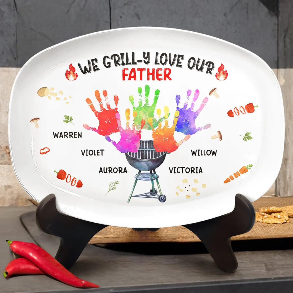 Gift For Grandpa,Gift For Father,Funny,Grilling - We Grill-y Love - Personalized Plate