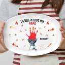 Gift For Grandpa,Gift For Father,Funny,Grilling - We Grill-y Love - Personalized Plate