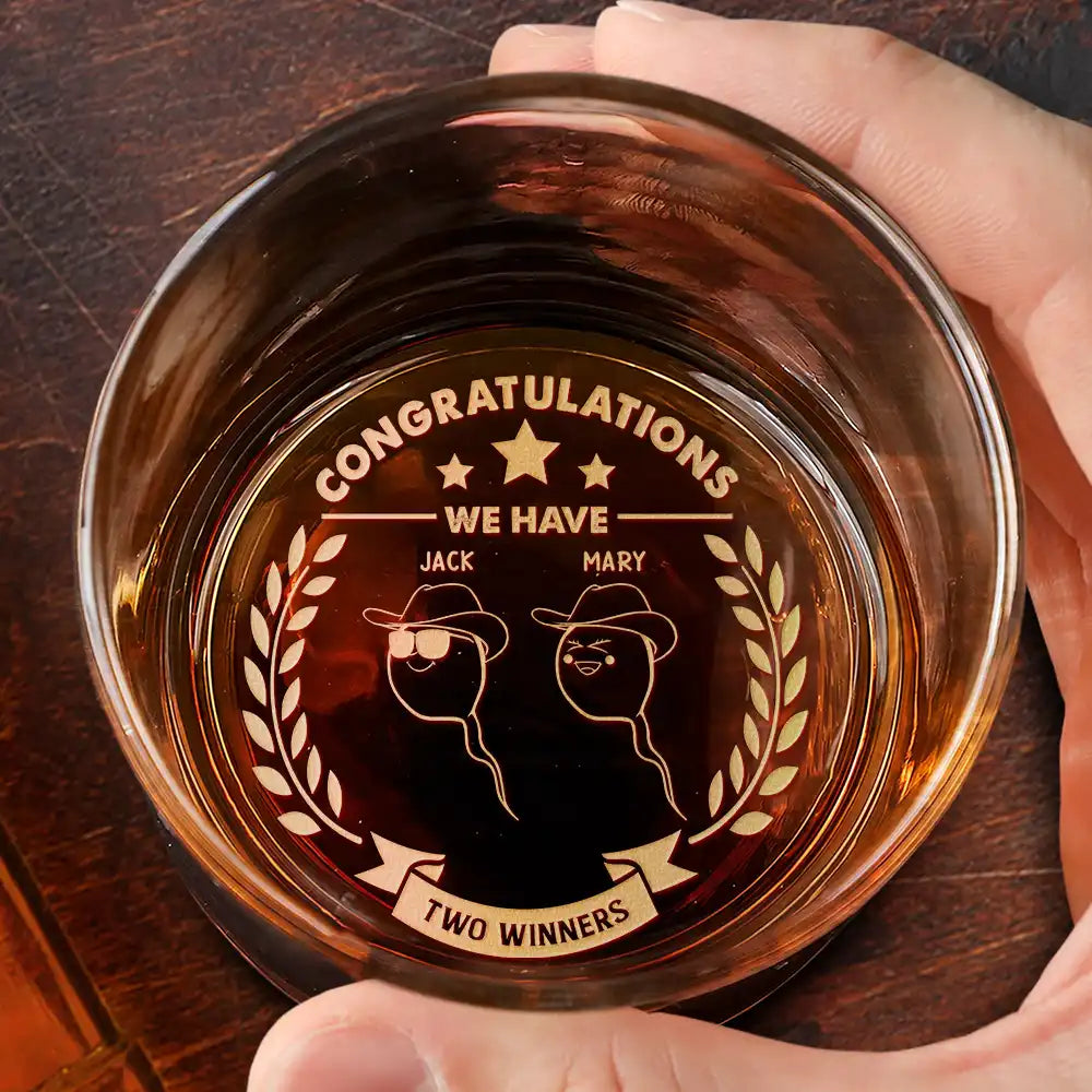 We Have Two Winners - Personalized Engraved Whiskey Glass