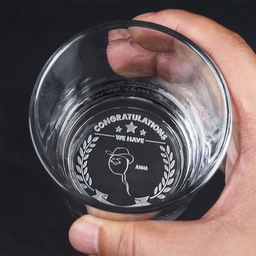 Gift For Men,Gift For Husband,Gift For Father,Happy - We Have Two Winners - Personalized Engraved Whiskey Glass
