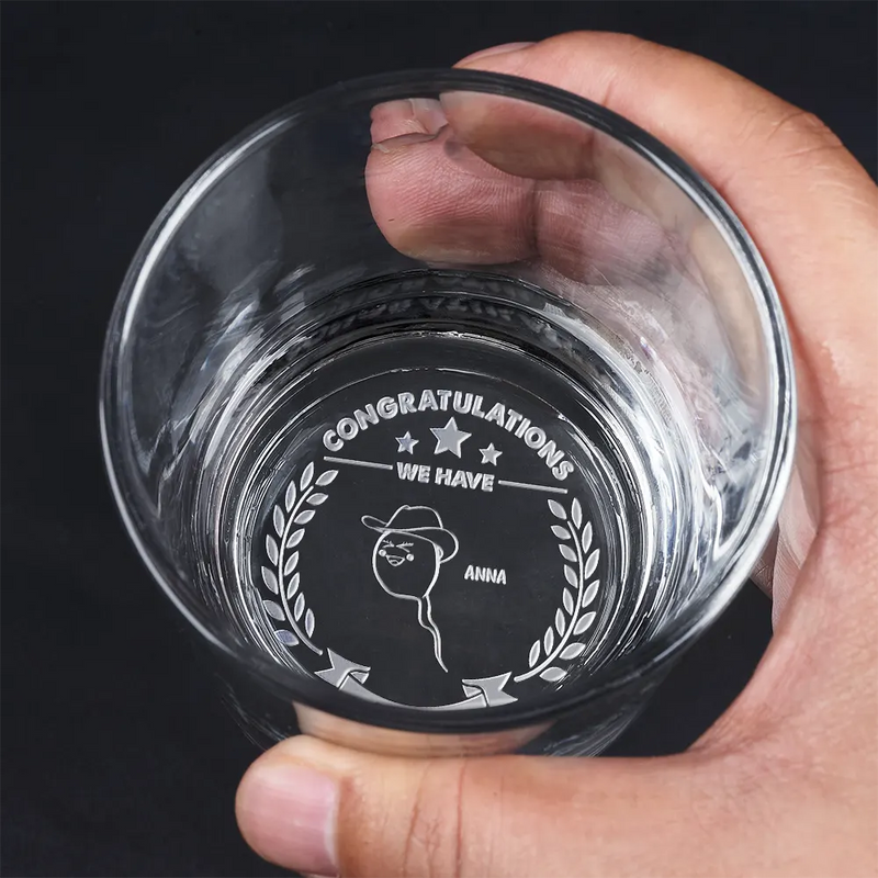 Gift For Men,Gift For Husband,Gift For Father,Happy - We Have Two Winners - Personalized Engraved Whiskey Glass