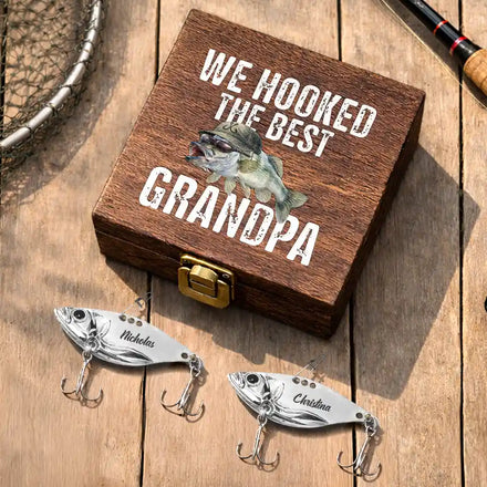 We Hooked The Best Dad - Personalized Metal Fish Lure Set