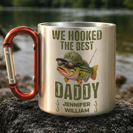 We Hooked The Best Dad Grandpa - Personalized Carabiner Mug