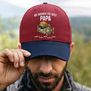 Gift For Father,Fishing,Humorous,Icon - We Hooked The Best Dad Grandpa - Personalized Two Tone Cap