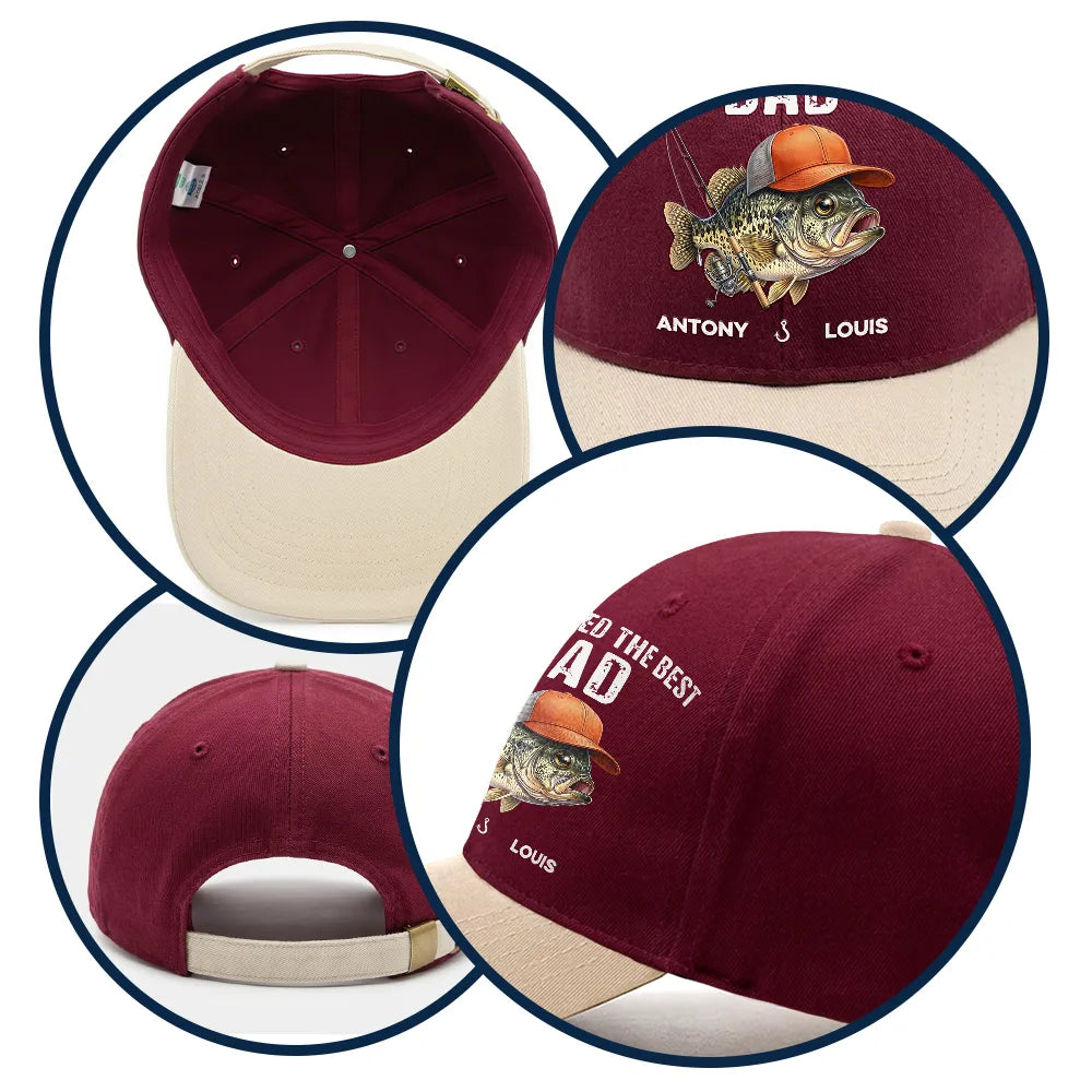 Gift For Father,Fishing,Humorous,Icon - We Hooked The Best Dad Grandpa - Personalized Two Tone Cap