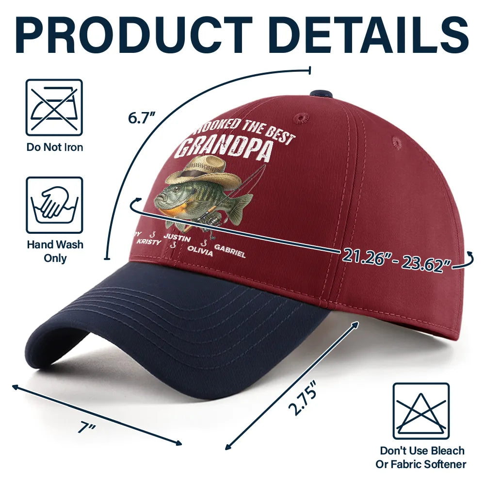 Gift For Father,Fishing,Humorous,Icon - We Hooked The Best Dad Grandpa - Personalized Two Tone Cap