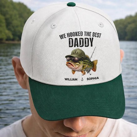 We Hooked The Best Dad Grandpa - Personalized Two Tone Cap