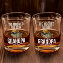 Gift For Husband,Gift For Men,Gift For Yourself,Gift For Grandpa,Gift For Father,Fishing,Icon,Humorous - We Hooked The Best Dad Grandpa - Personalized Whiskey Glass
