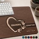 Gift For Husband,Gift For Uncle,Gift For Grandpa,Gift For Father,Dad - Children,Grandpa - Grandkids,Non-Eng,Icon,Sentimental - We Love You Grandpa Dad Kids Handprints - Personalized Leather Desk Mat