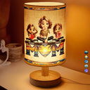 Gift For Grandma,Gift For Mother,Gift For Women,Mom,Children,Gift For Wife - We Love You Mom 3D Cartoon Mother And Kids - Personalized Fabric Lamp