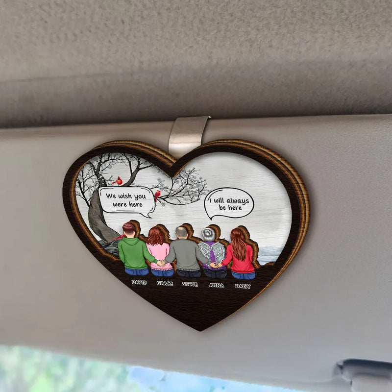 Family, Memorial, Sad - We Miss You Family Memorial - Personalized Custom Shaped Car Visor Clip