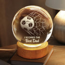 Sport Dad,Gift For Father,Football (Soccer),Happy - We Scored The Best Dad Papa Soccer Football - Personalized Crystal Globe Lamp