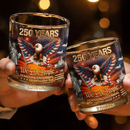 Independence Day,Gift For Men,Gift For Yourself,Proud - We The People 250 Years - Personalized Whiskey Glass