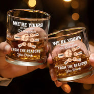 Gift For Father,Dad,Children - We're Yours No Returns Or Refunds Hand Punch - Personalized Whiskey Glass