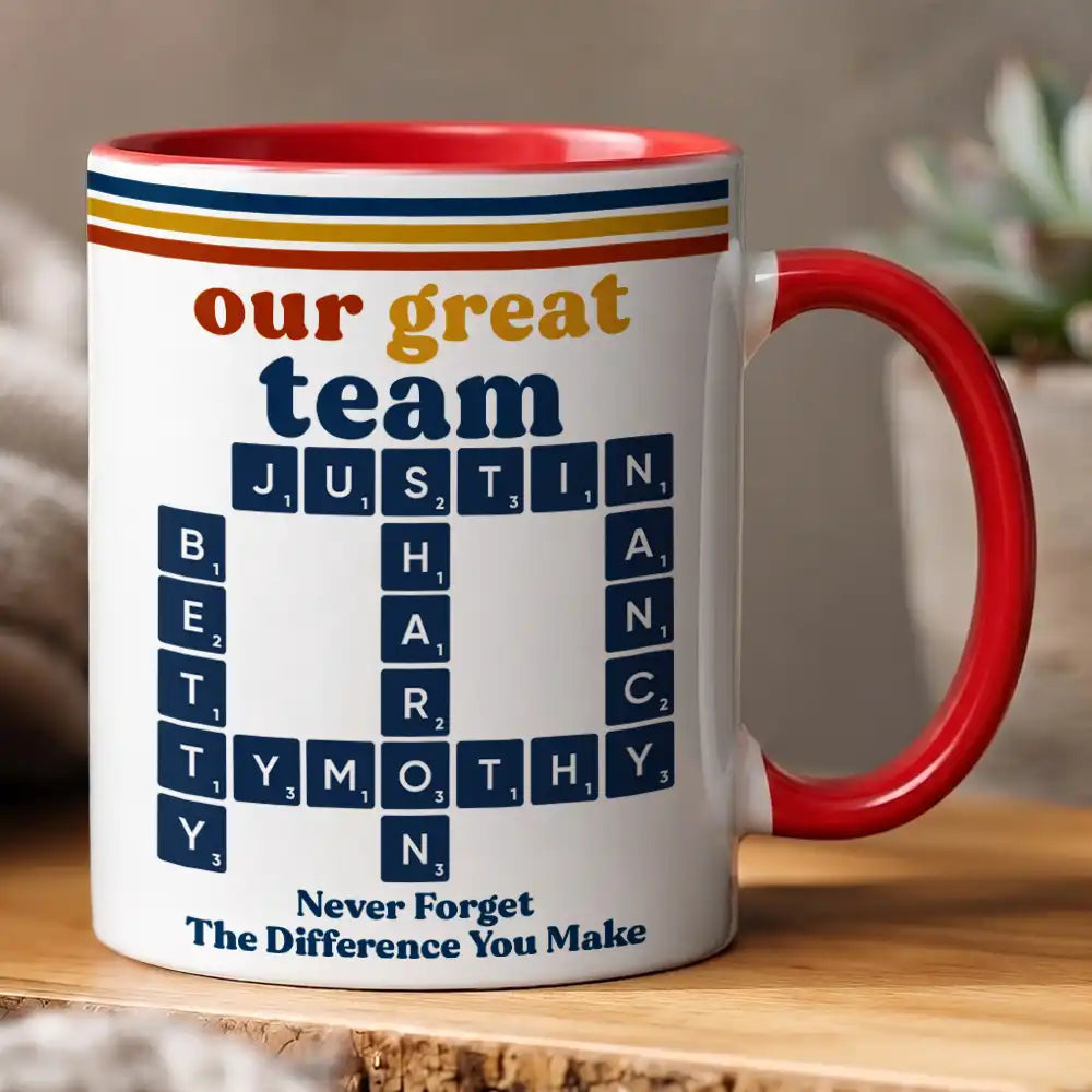Christmas,Crossword,Gift For Colleagues,Happy,Top Market - Gift For Work Bestie - Personalized Crossword Retro Mug