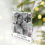 Christmas,Custom Photo,Gift For Cousin,Gift For Sibling,Gift For Sister,Sentimental,Top Market,Upload Full Photo - Christmas Gift For Sisters - Personalized Custom Photo Polaroid Acrylic Ornament