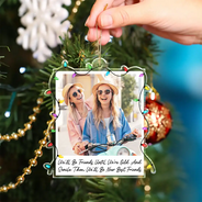 Christmas,Custom Photo,Gift For Cousin,Gift For Sibling,Gift For Sister,Sentimental,Top Market,Upload Full Photo - Christmas Gift For Sisters - Personalized Custom Photo Polaroid Acrylic Ornament