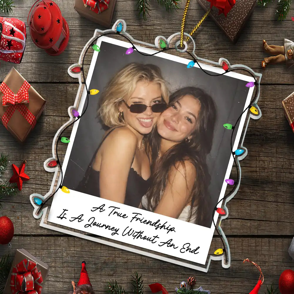 Christmas,Custom Photo,Gift For Cousin,Gift For Sibling,Gift For Sister,Sentimental,Top Market,Upload Full Photo - Christmas Gift For Sisters - Personalized Custom Photo Polaroid Acrylic Ornament