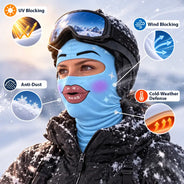 Christmas, Humorous, Icon, Skiing - Funny Matching Gift For Skier Besties - Personalized Glam Face Balaclava Face Mask