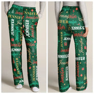 Christmas, Custom Text, Family, Happy - Matching Christmas Gift For Family - Personalized Member Names Holiday Pajama Pants