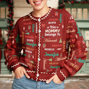 Christmas, Custom Text, Gift For Grandma, Gifts For Her, Happy - Christmas Gift For Grandma Nana - Personalized Kids Names Cardigan