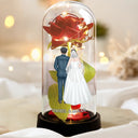 Gift For Couples,Old Couples,Gift For Husband,Gift For Wife,LGBT,Love,Married ,Engaged,Wedding,Wedding Anniversary - Wedding Couple - Personalized Everlasting Rose Dome Lamp
