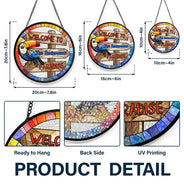 Gift For Couples,Gift For Wife,Gift For Husband,Gift For Boyfriend,Gift For Girlfriend,Gift For Yourself,Family,Summer,Beach - Welcome To Paradise - Personalized Stained Glass Window Hanging Suncatcher