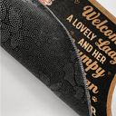 Gift For Couples,Old Couples,Gift For Husband,Gift For Wife,Dog Lovers,Dog Couple,Pet Lovers,Funny - Welcome A Lovely Lady And A Grumpy Old Man Live Here 3D Effect Dog - Personalized Doormat