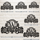 Family,Backyard - Welcome Family Name Monogram - Personalized Cutout Metal Sign