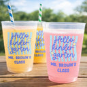 Teacher, Playful, Back To School, Custom Text - Welcome To Kindergarten First Grade - Personalized Frosted Cups